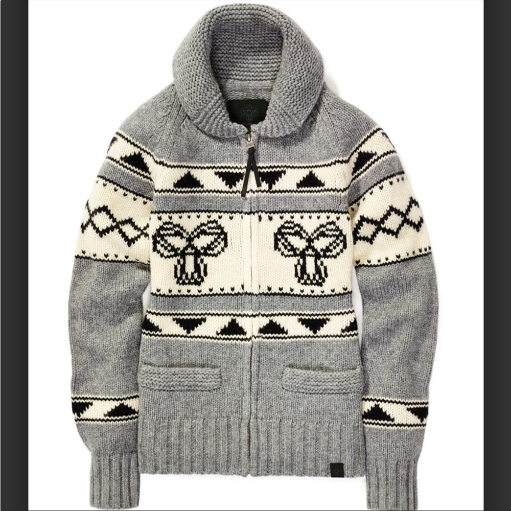 Aritzia TNA Sea To Sky Zip Up Lamb's Wool Sweater Knit Cardigan Sweater